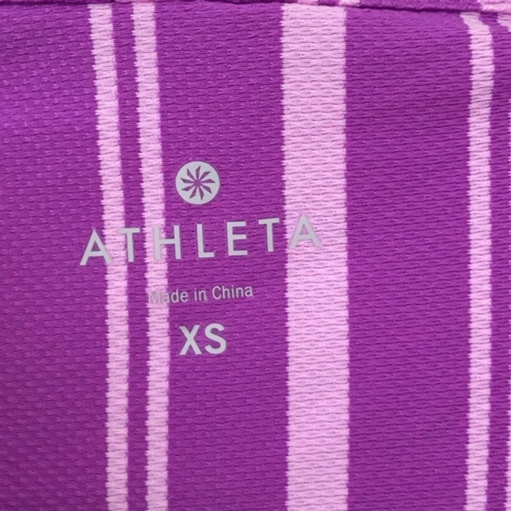 ATHLETA WICK IT BEACH PURPLE STRIPED HOODED SLEEVELESS SWIM COVERUP XS